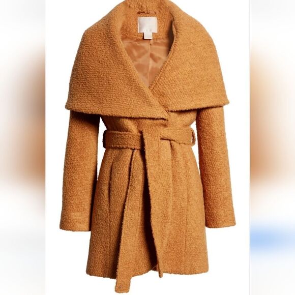 Rachel Parcell Wool Blend Bouclé Belted Coat Size XXS NEW - Picture 2 of 11